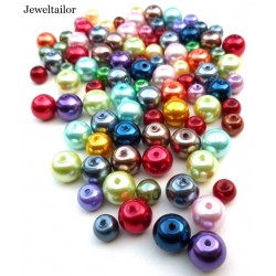 55 Grams Of Vibrant Mixed Round Glass Pearls 6-10mm With High Sheen Finish ~  Jewellery Making Essentials